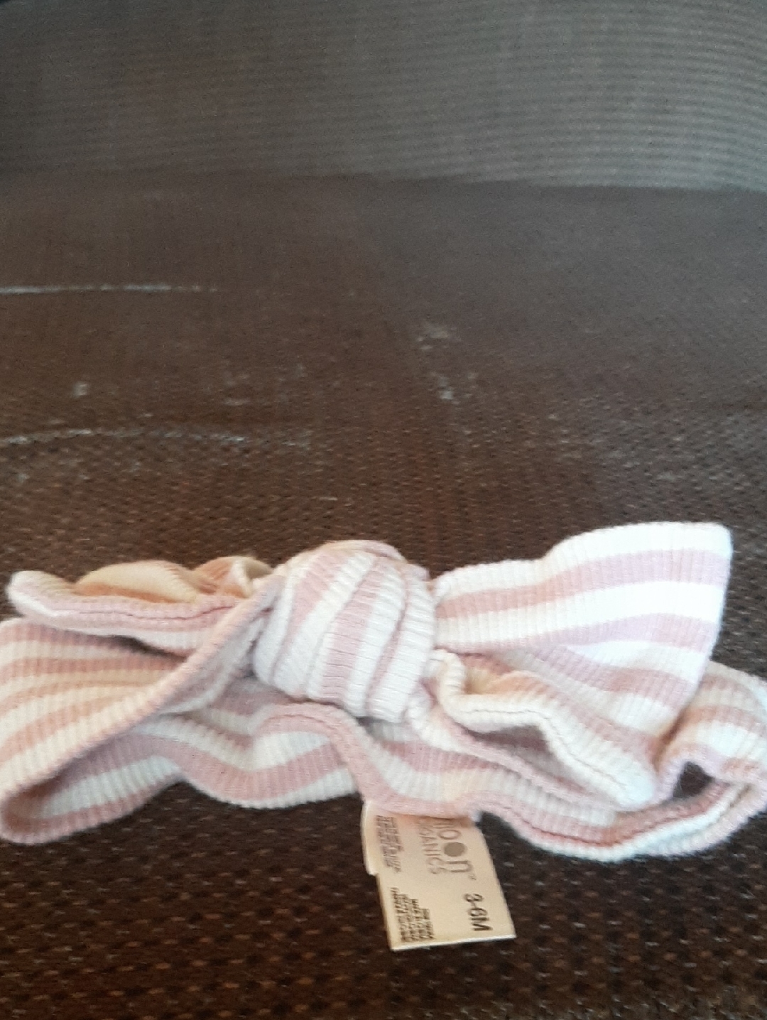 Striped Pink And White Knot Headband